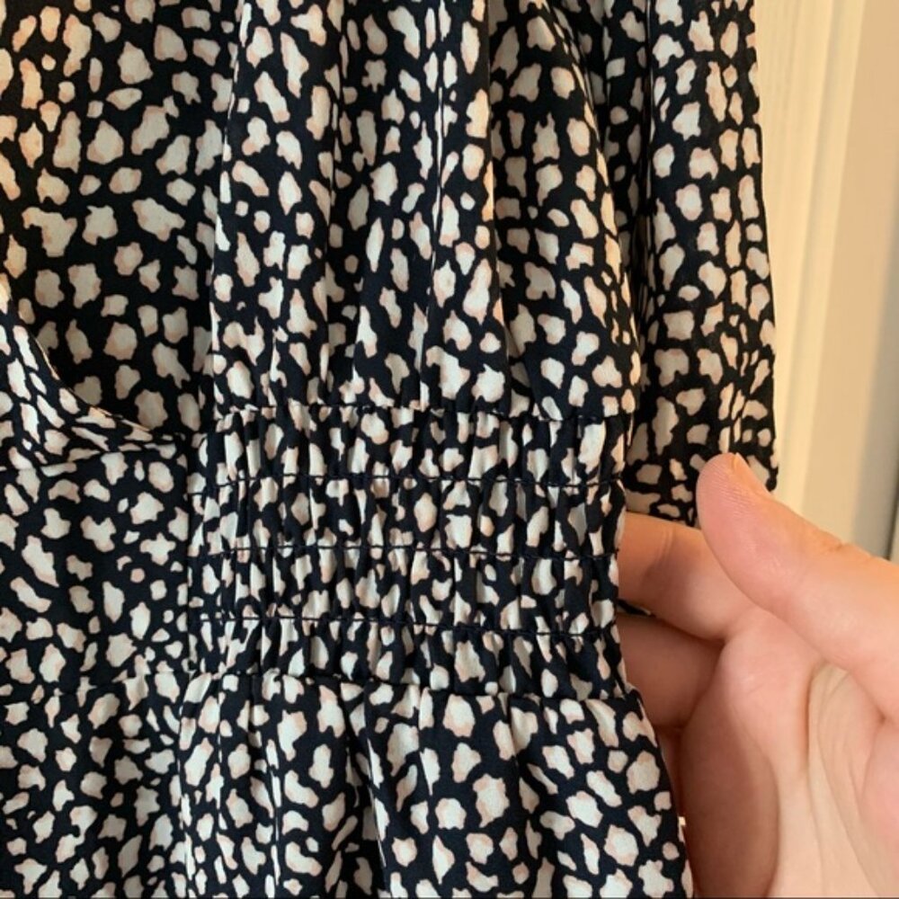 RWCO Navy Animal Print Wrap Fit   Flare Dress L - Picture 3 of 11